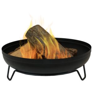 sunnydaze 23-inch steel wood-burning fire pit bowl - black