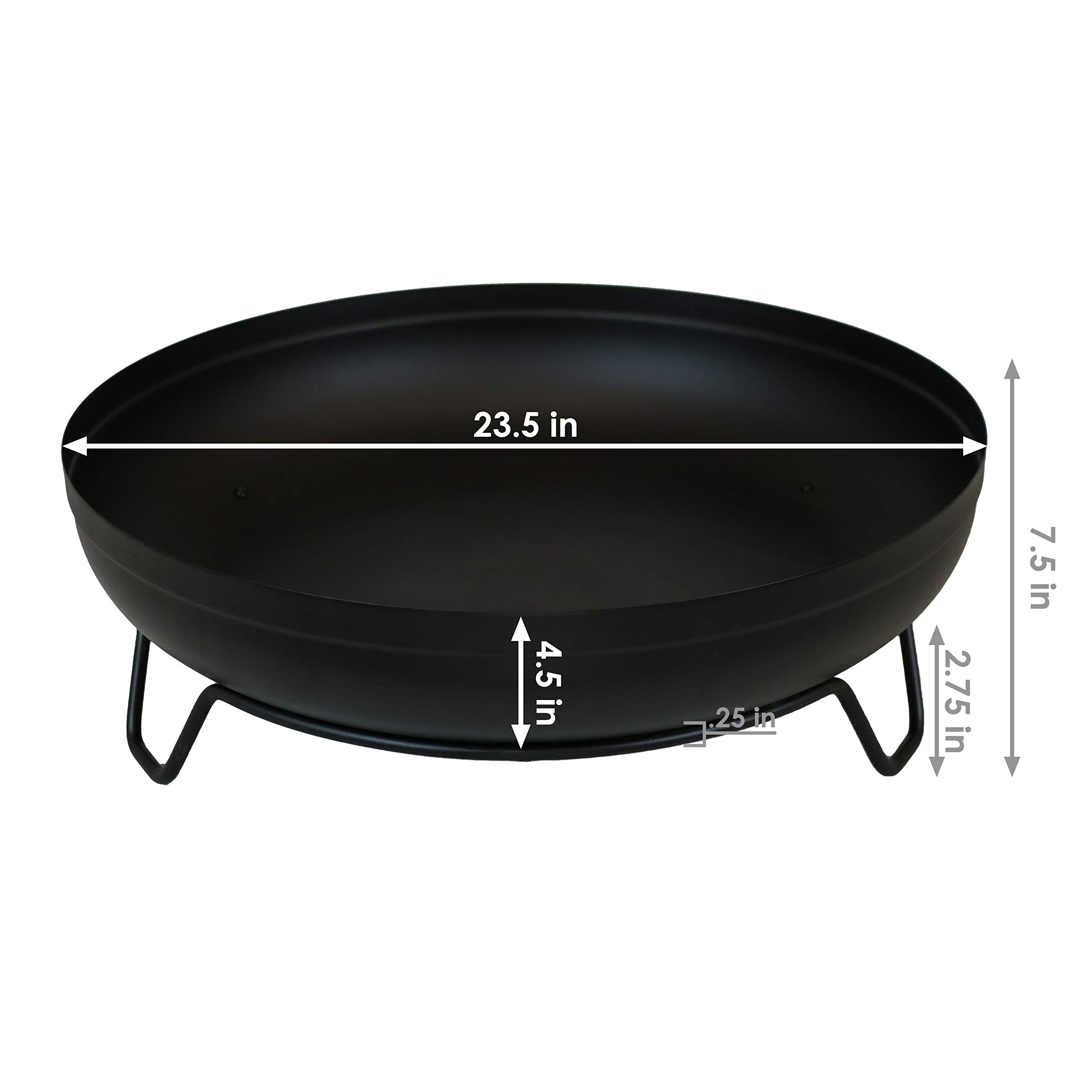 Sunnydaze 23-Inch Steel Wood-Burning Fire Pit Bowl - Black