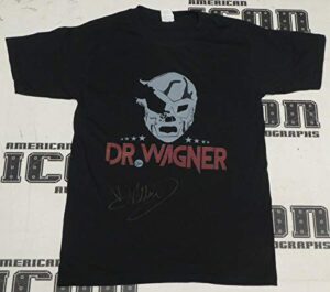 dr. wagner jr. signed shirt bas coa aaa cmll new japan pro wrestling lucha libre - autographed wrestling miscellaneous items