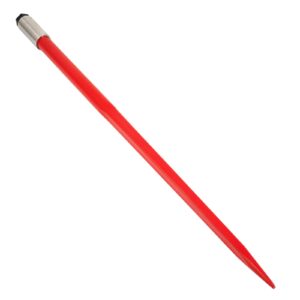 Mophorn Hay Spear 49" Bale Spear 4500 lbs Capacity, Bale Spike Quick Attach Square Hay Bale Spears 1 3/4" wide, Red Coated Bale Forks, Bale Hay Spike with Hex Nut & Sleeve for Buckets Tractors Loaders
