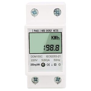 single phase energy meter 5-80a ddm15sc lcd digital display din rail electronic energy kwh meter embedded end cover
