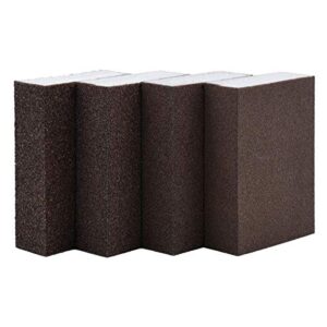 beadnova sanding sponge sand block coarse/medium/fine/superfine assorted dry wet sanding blocks for wood wall home (pack of 4, 4 grit)