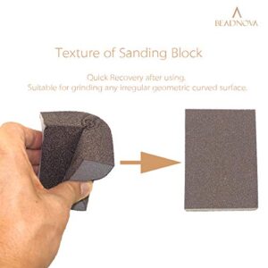 BEADNOVA Sanding Sponge Sand Block Coarse/Medium/Fine/Superfine Assorted Dry Wet Sanding Blocks for Wood Wall Home (Pack of 4, 4 Grit)