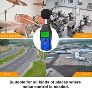 Precision Sound Level Meter, BTMETER Digital Decibel Tester for 30~130 dB Noise Volume Measurement with A/C Fast/Slow Weighting, Large Backlight Display BT-882A Decibel Reader