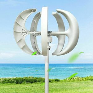 ranzhix modern economy turbine wind generator 5 blades vertical wind power turbine generator white lantern style with charge controller 600w 24v