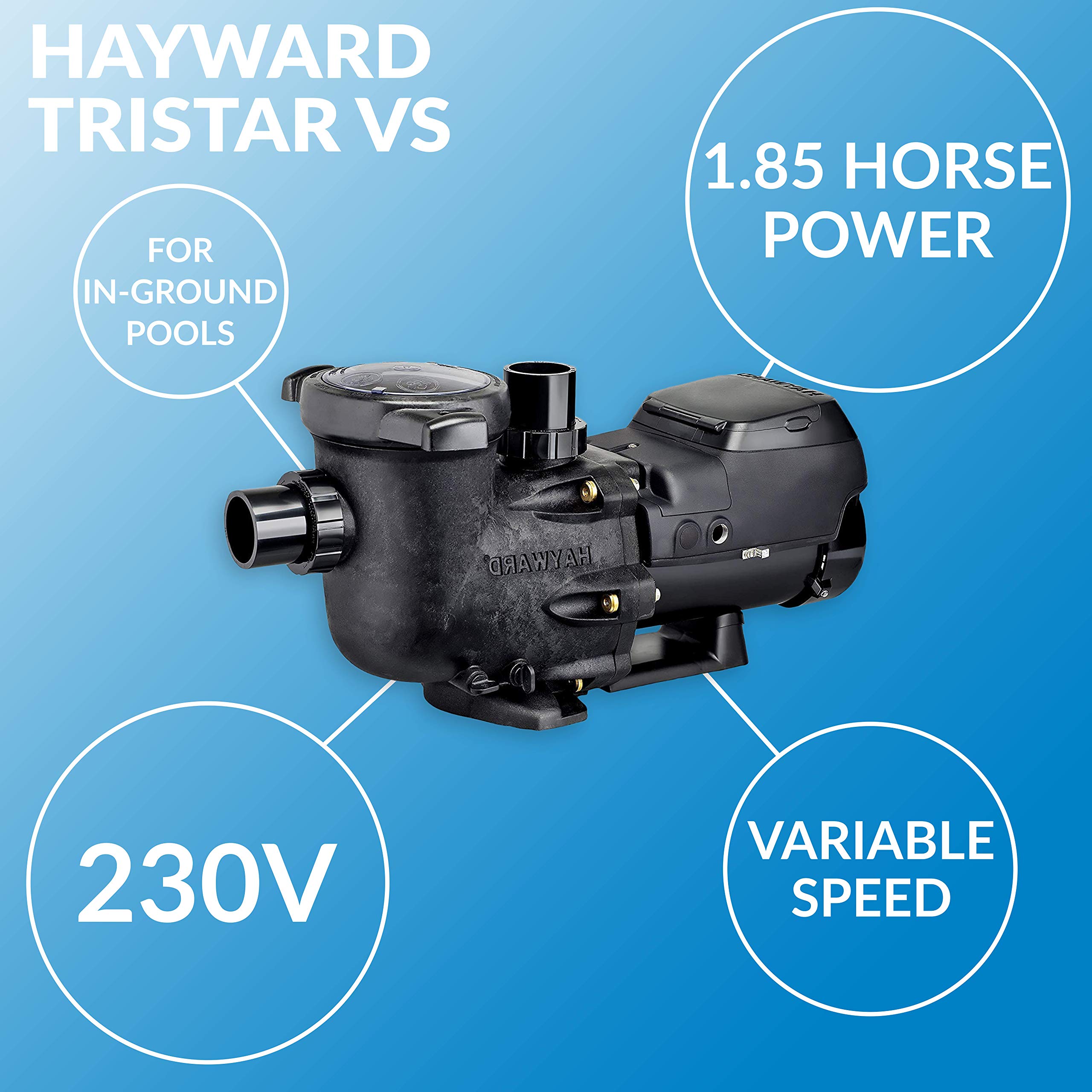 Hayward Pool Pump, 1.85 HP (W3SP3202VSP), Black