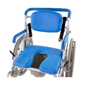 Bariatric Shower/Commode/Transport Chair, Heavy Duty 600lb Capacity, Padded, Retractable Arm and Foot Rests. Self-Propel Wheels. MaxiBathe Professional Shower Chair