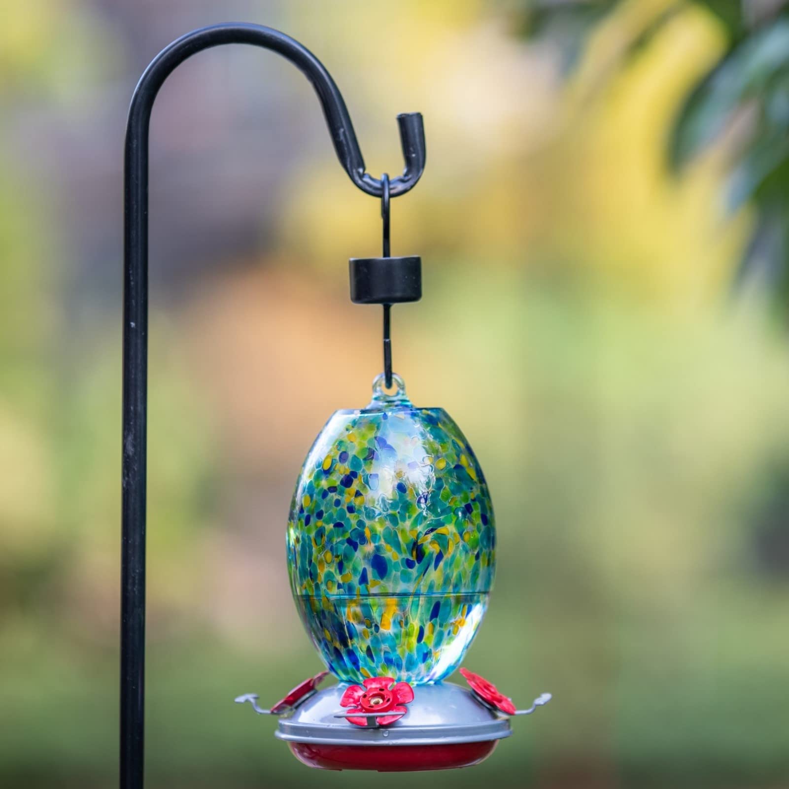 Muse Garden Hummingbird Feeders for Outdoors Hanging, Blown Glass Feeder - Gifts for Mom, Garden Backyard Decor, Unique Idea Women Mothers Day, 27OZ, Starry Night.