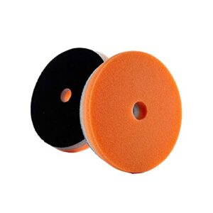 hdo foam orange polisher buffer pads (1 pack, 5.5”)- premium heavy duty orbital polishing pads for cars - dense foam polishing pads for car polishing kit - car buffer pads w/tapered edge