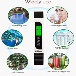 TDS Meter Digital Water Tester,WoEluone 3 in 1 TDS,Temperature and EC Meter,Accurate Ideal PPM Meter for Drinking Water, Aquariums,RO System and More