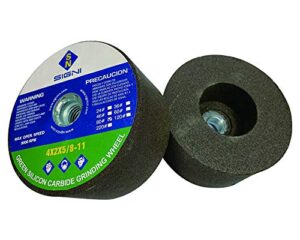 signi 4 inch green grinding stone with 5/8-11 thread (1 pack,80 grit，4x2x5/8-11)