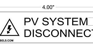 FCD Labels 17-001 PV System Disconnect Vinyl Label Pack (Pack of 10)