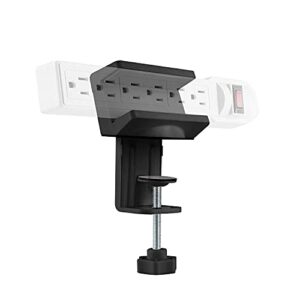 avlt power strip desk mount - desk clamp power strip holder - power strip clamp mount - fits power strip width between 1.6" to 2.4" - for desk edge, work bench, spinal condition - black