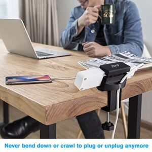 AVLT Power Strip Desk Mount - Desk Clamp Power Strip Holder - Power Strip Clamp Mount - Fits Power Strip Width Between 1.6" to 2.4" - for Desk Edge, Work Bench, Spinal Condition - Black