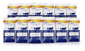 champion usa justifly feedthrough cattle fly control, 12 pack | non-toxic larvicide. controls all four fly species that affect cattle. over 50 million head treated