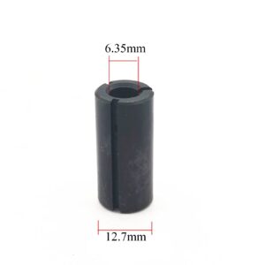 2Pcs 1/2" to 1/4" Router Collet Reduction Sleeve Tool Bit - A3 Carbon Steel Black