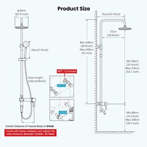 gotonovo Shower Faucet Sets SUS 304 Stainless Steel Rain Shower System 3 Triple Function with 8" Rain Shower Head Adjustable Handheld Shower Spray Brushed Nickel …