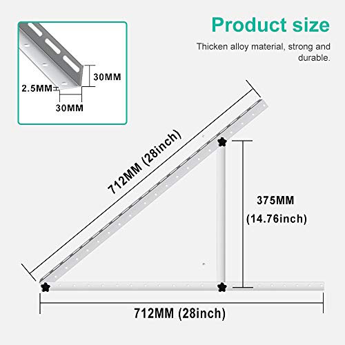 ECO-WORTHY 28 inch Adjustable Solar Panel Tilt Mount Mounting Rack Bracket Set Rack Folding Tilt Legs, Boat, RV, Roof Off Grid System (28'' Length)