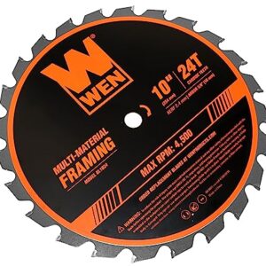 WEN BL1024 10-Inch 24-Tooth Carbide-Tipped Professional Multi-Material Framing Saw Blade