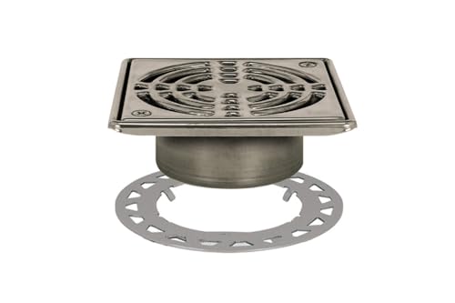 Schluter Systems KERDI-DRAIN Shower Grate Kit 6" Stainless Steel Square