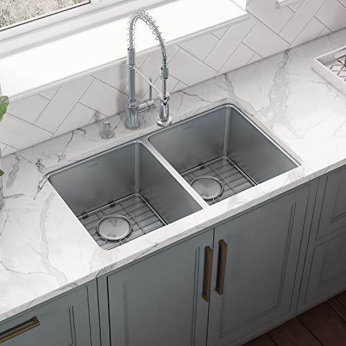 Ruvati 28-inch Undermount Kitchen Sink 50/50 Double Bowl 16 Gauge Stainless Steel - RVM5077