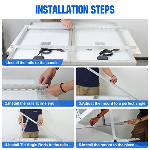 ECO-WORTHY 41in Solar Panel Mount Brackets, with Foldable Tilt Legs, Adjustable Mounting Brackets Kits for RV, Roof, Boat, and Off-Grid