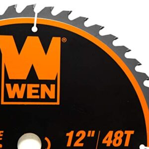 WEN BL1248 12-Inch 48-Tooth Carbide-Tipped Professional Woodworking Saw Blade for Miter Saws and Table Saws,Silver