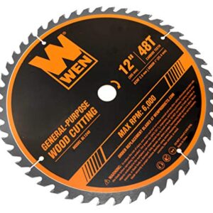 WEN BL1248 12-Inch 48-Tooth Carbide-Tipped Professional Woodworking Saw Blade for Miter Saws and Table Saws,Silver