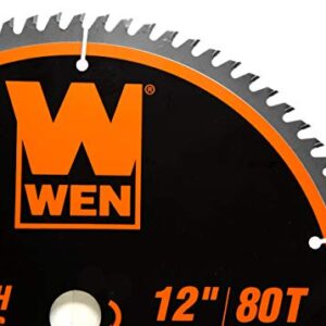 WEN BL1232-2 12-Inch 32-Tooth and 80-Tooth Carbide-Tipped Professional Woodworking Saw Blade Set, Two Pack