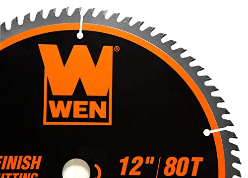 WEN BL1232-2 12-Inch 32-Tooth and 80-Tooth Carbide-Tipped Professional Woodworking Saw Blade Set, Two Pack