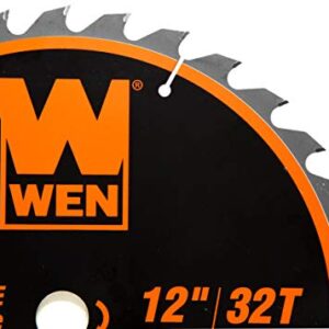 WEN BL1232-2 12-Inch 32-Tooth and 80-Tooth Carbide-Tipped Professional Woodworking Saw Blade Set, Two Pack