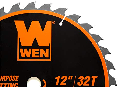 WEN BL1232-2 12-Inch 32-Tooth and 80-Tooth Carbide-Tipped Professional Woodworking Saw Blade Set, Two Pack