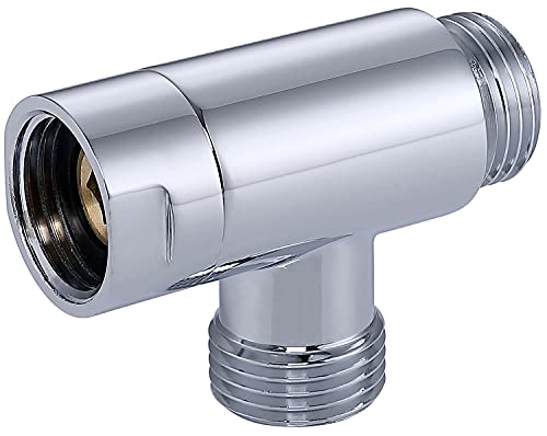 G-Promise All Metal 3 Way Diverter | Hose Fitting Tee | T Shape Adapter Connector for Angle Valve Hose | Bath Shower Arm | (Chrome)