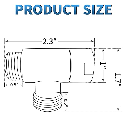 G-Promise All Metal 3 Way Diverter | Hose Fitting Tee | T Shape Adapter Connector for Angle Valve Hose | Bath Shower Arm | (Chrome)