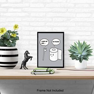 Bathroom Typography Art Print Wall Art Poster - Chic Modern Home Decor for Bath - Makes a Great Gag Gift or Funny Housewarming Gift - 8x10 Photo- Unframed