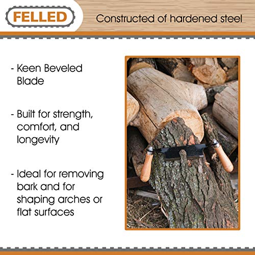 Felled Draw Shave Knife – 5in Straight Draw Knife Straight Draw Shave Tool Woodworking Debarking Hand Tool