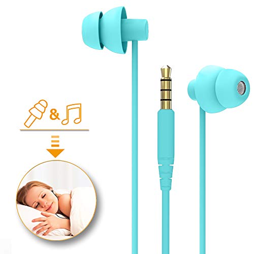 MAXROCK Sleep Earplugs - Noise Isolating Ear Plugs Sleep Earbuds Headphones with Unique Total Soft Silicone Perfect for Insomnia, Side Sleeper, Snoring, Air Travel, Meditation & Relaxation (acid blue)