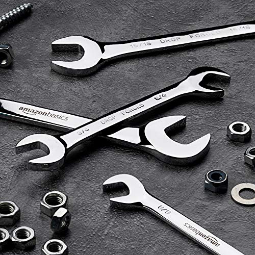 Amazon Basics Angled Wrench Set - SAE, 14-Piece