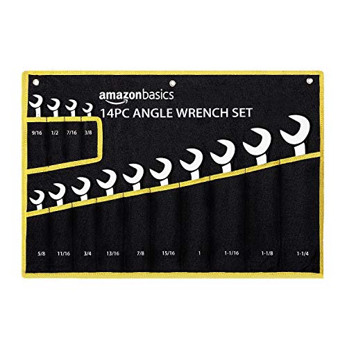 Amazon Basics Angled Wrench Set - SAE, 14-Piece