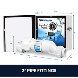 Hayward W3AQ-TROL-RJ AquaTrol Salt Chlorination System for Above-Ground Pools up to 18,000 Gallons with Return Jet Fittings, Straight Blade Line Cord and Outlet