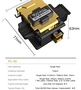 ORIENTEK Optical Fiber Cleaver Double Fixture High Precision Fiber Optic Cutting tools Wire Stripping Machine clivador fibra óptica 48,000 Cleaves (FC-30 Cleaver)