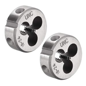 uxcell 10-24 unc round die, machine thread right hand threading die, alloy tool steel screw thread cutting die, 2pcs