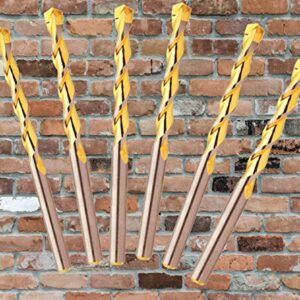 Masonry Drill Bit Set 1/8 in. Carbide Tip Golden Flute Drill Concrete Stone Bricks-20Pcs