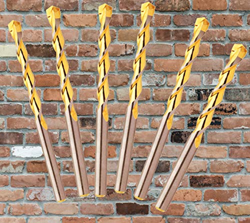 Masonry Drill Bit Set 1/8 in. Carbide Tip Golden Flute Drill Concrete Stone Bricks-20Pcs