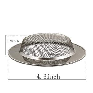 Y-Lenarz Kitchen Sink Strainer, 2PCS Stainless Steel Large Wide Rim 4.3" Diameter Drain Filter, Drain Stopper for Kitchen Sinks