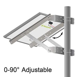 Newpowa Universal Solar Panel Double Arm with Support Pole and Wall Mount Bracket, 0-90° Tilt Angle, up to 220W/30.31" Width