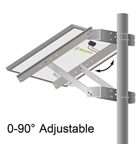 Newpowa Universal Solar Panel Double Arm with Support Pole and Wall Mount Bracket, 0-90° Tilt Angle, up to 220W/30.31" Width