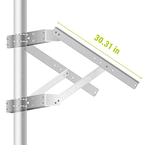 Newpowa Universal Solar Panel Double Arm with Support Pole and Wall Mount Bracket, 0-90° Tilt Angle, up to 220W/30.31" Width