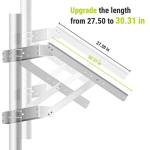 Newpowa Universal Solar Panel Double Arm with Support Pole and Wall Mount Bracket, 0-90° Tilt Angle, up to 220W/30.31" Width