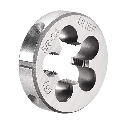 uxcell 5/8-24 UNEF Round Die, Machine Thread Right Hand Threading Die, Alloy Tool Steel Screw Thread Cutting Die